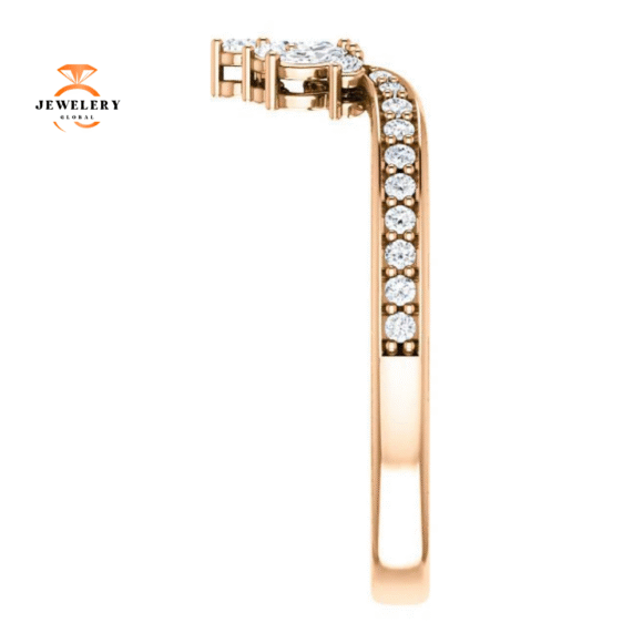14KT Gold 1/3 CTW Diamond Accented Contour Band - Image 3