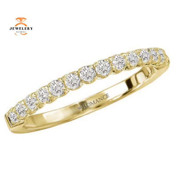 14KT GOLD 1/4 CTW ROUND DIAMOND 14 STONE BAND - Image 4