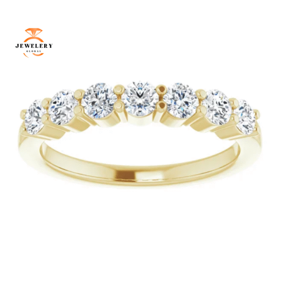 14KT Gold 3/4 CTW Round Diamond 7 Stone Band - Image 9