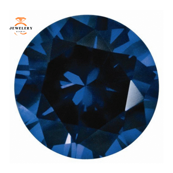 14KT GOLD 0.30 CT ROUND BLUE SAPPHIRE SOLITAIRE NECKLACE - Image 6