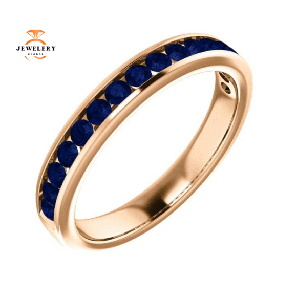 14KT GOLD 0.80 CTW BLUE SAPPHIRE CHANNEL-SET BAND - Image 12