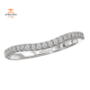 14KT GOLD 1/8 CTW DIAMOND 21 STONE CURVED BAND