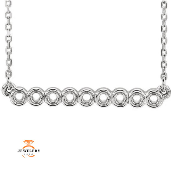 14KT GOLD CIRCLE BAR NECKLACE 16"-18" - Image 2