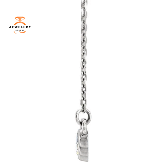 14KT GOLD GRADUATED BEZEL SET 0.16 CTW DIAMOND NECKLACE - Image 2