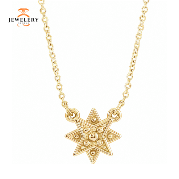 14 KARAT GOLD PETITE STAR NECKLACE-- 16-18" ADJUSTABLE - Image 6