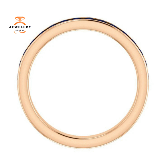14KT GOLD 0.80 CTW BLUE SAPPHIRE CHANNEL-SET BAND - Image 13