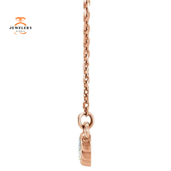 14KT GOLD GRADUATED BEZEL SET 0.16 CTW DIAMOND NECKLACE - Image 4