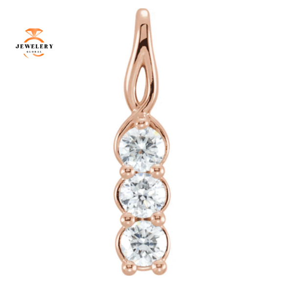 14KT Gold 1/2 CTW Diamond 3-Stone Pendant