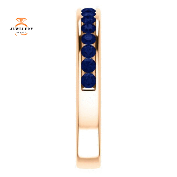 14KT GOLD 0.80 CTW BLUE SAPPHIRE CHANNEL-SET BAND - Image 15
