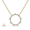 14KT GOLD 0.16CTW DIAMOND SUN CIRCLE NECKLACE