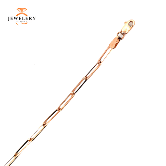 14 KARAT ROSE GOLD 2.7MM PAPERCLIP BRACELET - Image 2