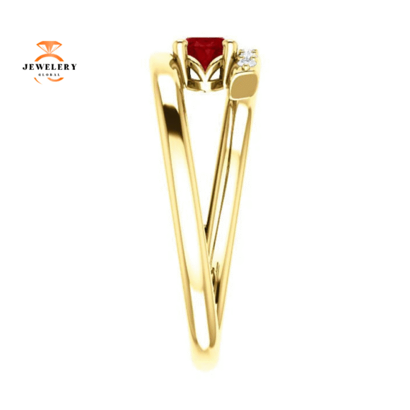 14KT GOLD 0.60 CT RUBY & 1/8 CTW DIAMOND BYPASS RING - Image 8