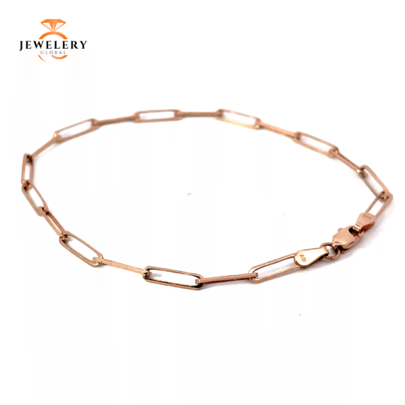 14 KARAT ROSE GOLD 2.7MM PAPERCLIP BRACELET - Image 3