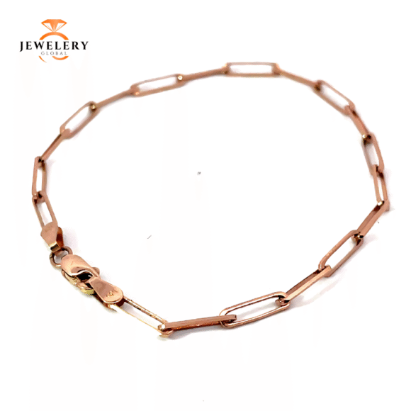 14 KARAT ROSE GOLD 2.7MM PAPERCLIP BRACELET - Image 4