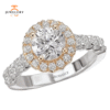 14KT 3/4 CTW Diamond Round Halo Setting for 1 CT Round