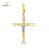 14 Karat Two Tone Crucifix Cross Pendant