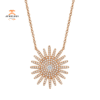 14KT GOLD 0.43 CTW DIAMOND STARBURST NECKLAACE
