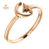 14KT GOLD CRESCENT MOON & STAR SPACE RING