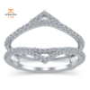 14KT GOLD 1/2 CTW DIAMOND CARVED TRIANGLE INSERT BAND