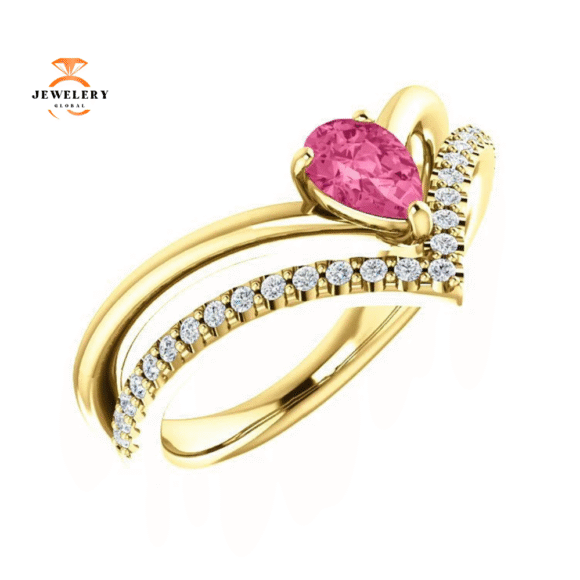 14KT GOLD 1/2 CTW PINK TOURMALINE & 1/6 CTW DIAMOND RING - Image 9