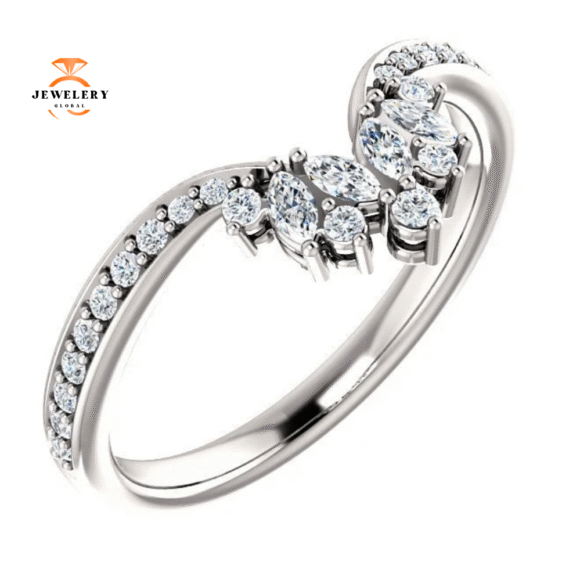 14KT Gold 1/3 CTW Diamond Accented Contour Band - Image 4
