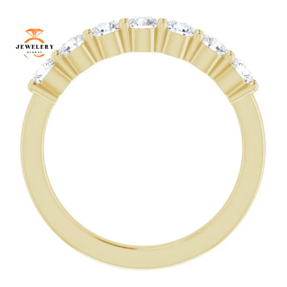 14KT Gold 3/4 CTW Round Diamond 7 Stone Band - Image 8