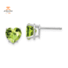 14KT WHITE GOLD 2.80 CTW HEART PERIDOT EARRINGS