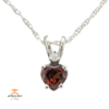 14KT GOLD HEART GARNET AND DIAMOND NECKLACE