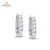 14 KARAT WHITE GOLD 1.00 CARAT ROUND DIAMOND HOOP EARRINGS