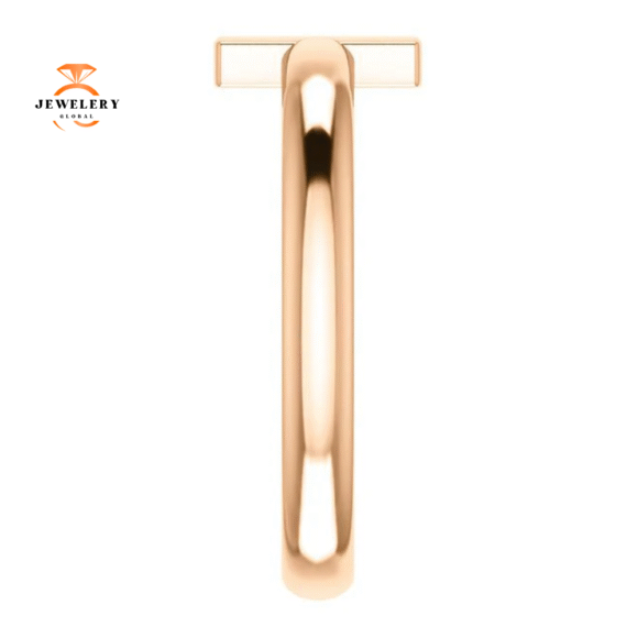14KT GOLD ROUND AQUAMARINE SIDEWAYS CROSS RING - Image 9
