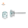 14KT GOLD 0.80 CTW OVAL AQUAMARINE EARRINGS