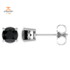 14KT Gold 1.00 CT Round Black Diamond Stud Earrings