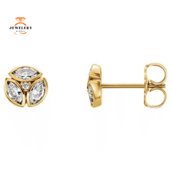 14KT Gold 1/2 CTW Diamond Cluster Earrings - Image 5