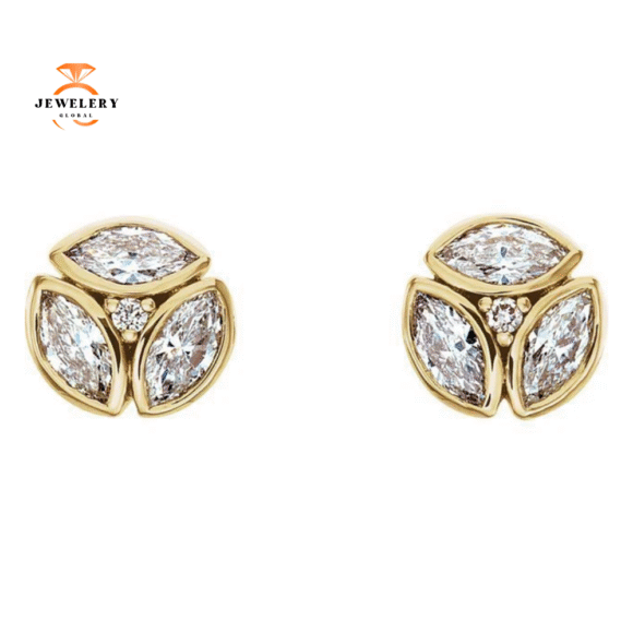 14KT Gold 1/2 CTW Diamond Cluster Earrings - Image 6