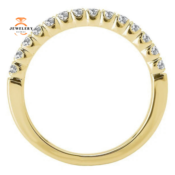 14KT GOLD 1/4 CTW ROUND DIAMOND 14 STONE BAND - Image 6