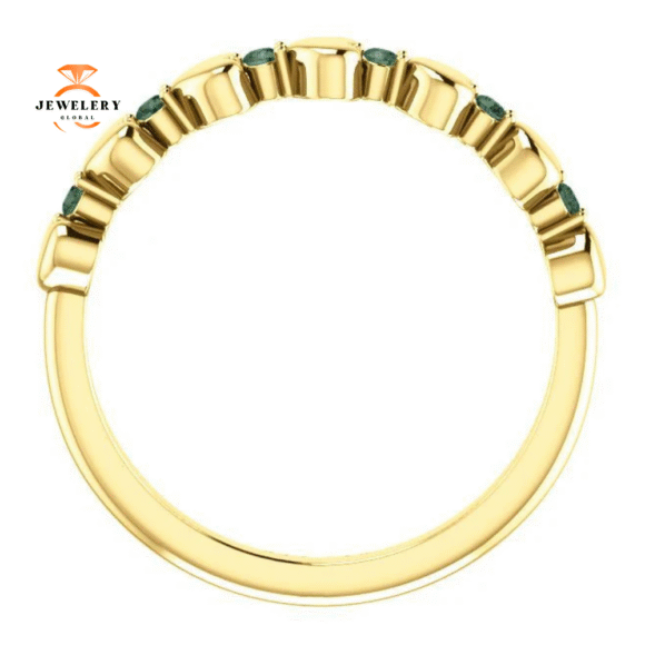 14KT GOLD GENUINE .12 CTW ALEXANDRITE STACKABLE HEART RING - Image 11