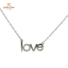 14 KARAT WHITE GOLD ROUND DIAMOND LOVE NECKLACE