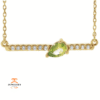 14KT GOLD PERIDOT & 1/10 CTW DIAMOND 18" NECKLACE