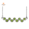 14KT GOLD 0.81 CTW PERIDOT BEZEL-SET BAR NECKLACE
