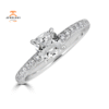 14KT Gold 1.00 CTW Cushion Cut Diamond Accent Ring
