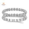 14KT Gold 3/4 CTW Diamond Straight Floating Insert Band