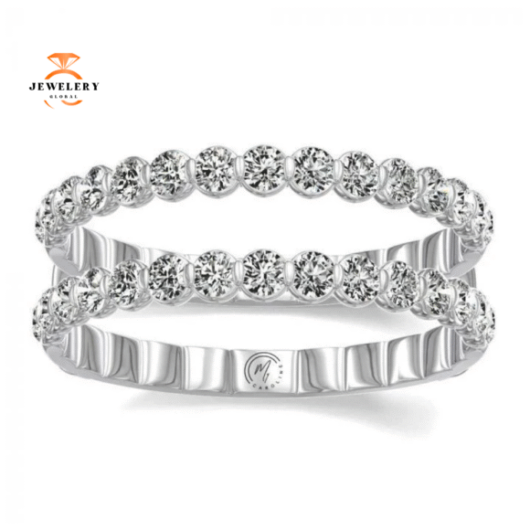 14KT Gold 3/4 CTW Diamond Straight Floating Insert Band