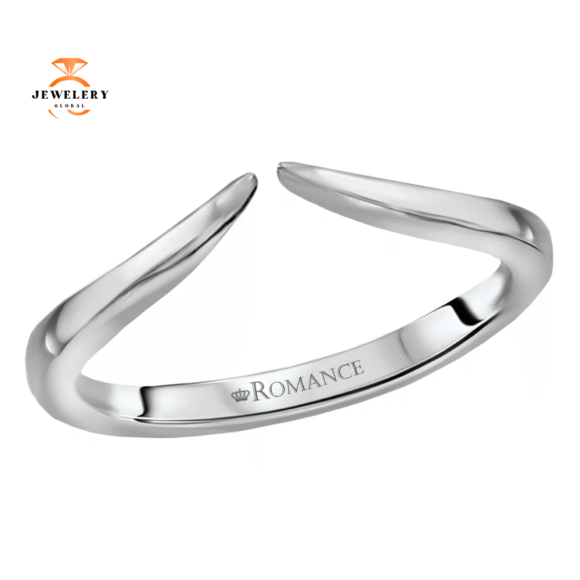 14KT GOLD CURVED OPEN FRONT BAND