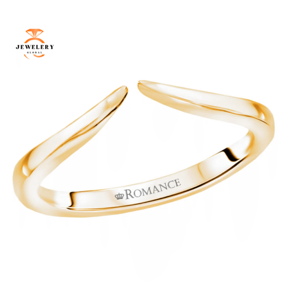 14KT GOLD CURVED OPEN FRONT BAND - Image 2