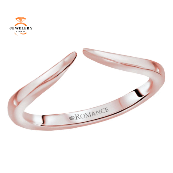 14KT GOLD CURVED OPEN FRONT BAND - Image 3