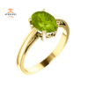 14KT GOLD 1.35 CT OVAL PERIDOT SOLITAIRE SCROLL RING