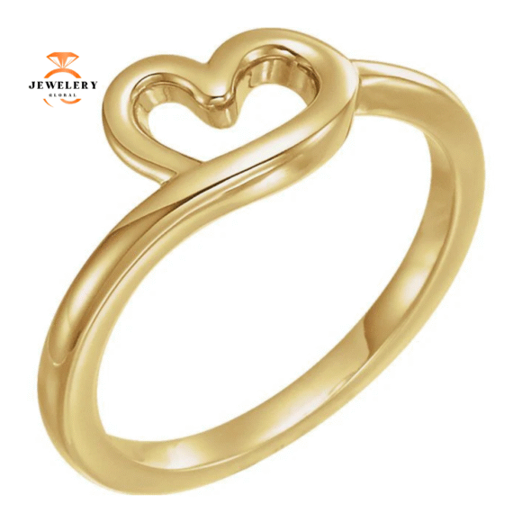 14KT GOLD HEART YOUTH RING - Image 5