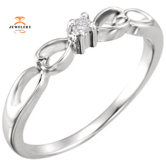 14KT GOLD ROUND DIAMOND PROMISE RING