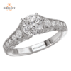 14KT 3/4 CTW Graduated Diamond Milgrain Setting for 1 CT Round