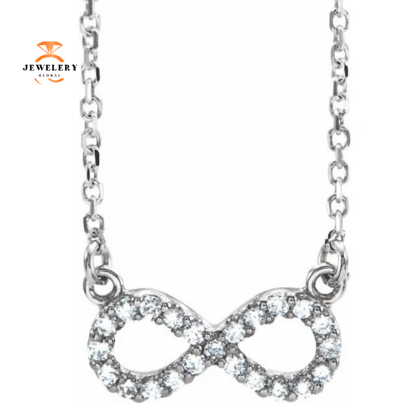 14KT Gold 1/8 CTW Diamond Infinity-Inspired 16.5" Necklace